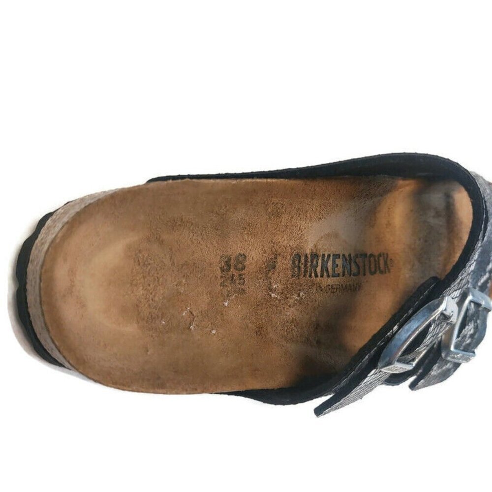 Birkenstock Arizona Sandals Mens 5 - 5.5 Womens 7 - 7.5 Black Python Narrow - Picture 2 of 9